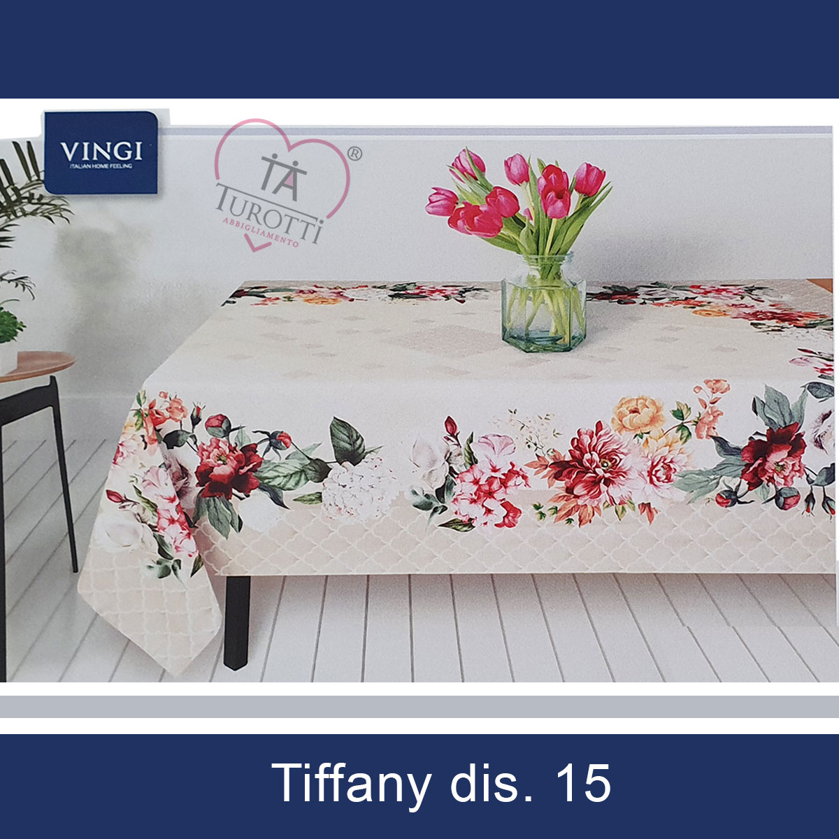 Vingi Tovaglia sei posti rettangolare 180x140 Tiffany dis 15 <span style="color: red;">ESAURITO</span>