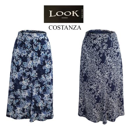 Gonna a teli  maglina Costanza 32061 Look fantasia fiori <i><span style="color: red;">ESAURITO</span></i> - immagine 4