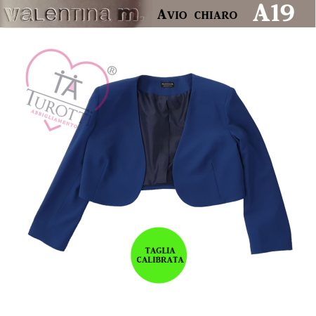 Abito balze con Bolero  art A19 Valentina M  taglia calibrata variante Avio Chiaro - immagine 2