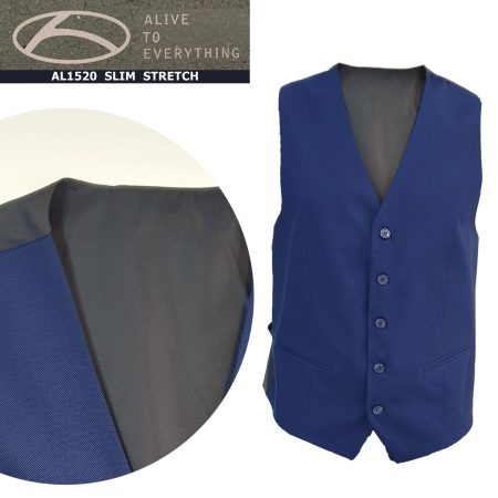 Abito uomo giacca pantalone con gilet  Alive to Everything art AL1520 Slim Stretch var blu intenso Articolo <i><span style="color: red;">ESAURITO</span></i> - immagine 3