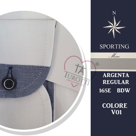 Camicia Uomo Argenta Regular manica lunga 165E BDW colore 01 bianco Sporting Mare - immagine 2