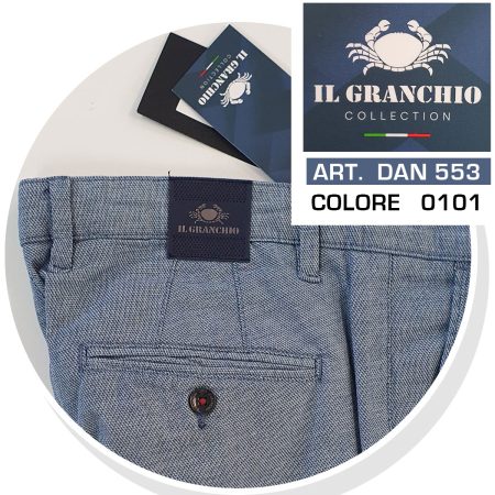 Il Granchio pantalone  Dan553  modello classico colore azzurro cod 0101 - immagine 2