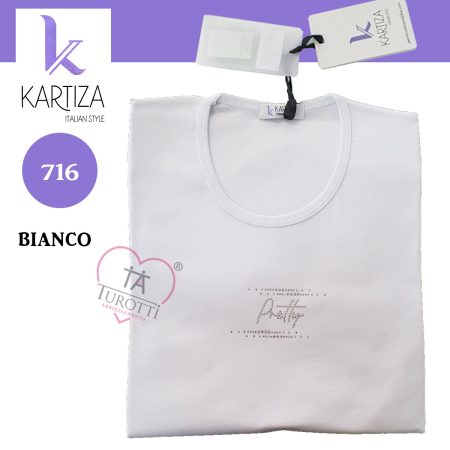 Maglia donna mezza  manica Kartiza art 716 con strass - immagine 7
