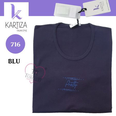 Maglia donna mezza  manica Kartiza art 716 con strass - immagine 2