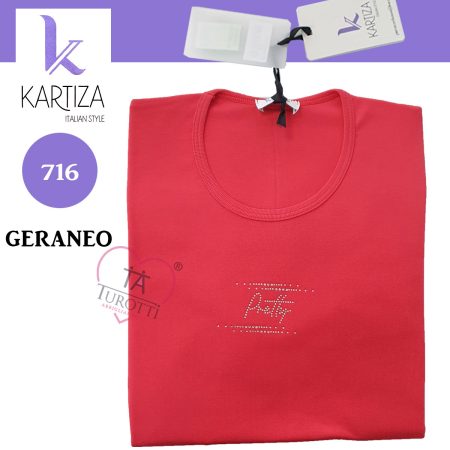 Maglia donna mezza  manica Kartiza art 716 con strass - immagine 3