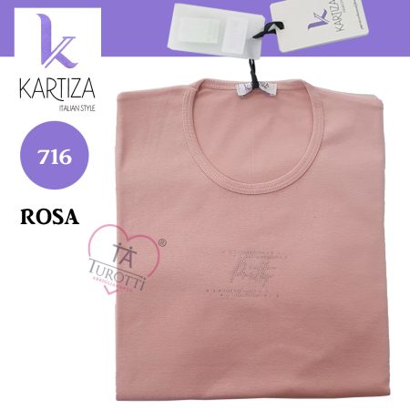 Maglia donna mezza  manica Kartiza art 716 con strass - immagine 4