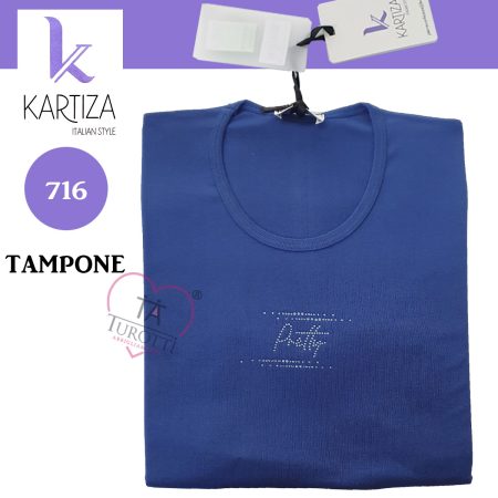 Maglia donna mezza  manica Kartiza art 716 con strass - immagine 5