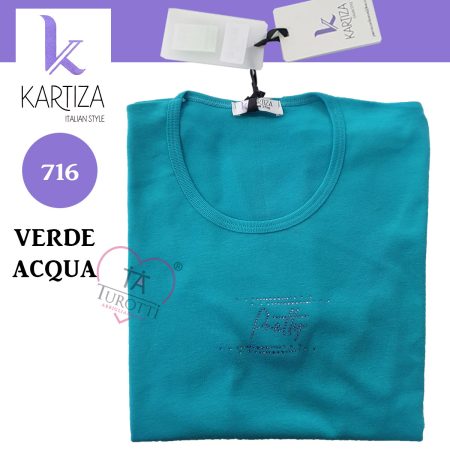 Maglia donna mezza  manica Kartiza art 716 con strass - immagine 6