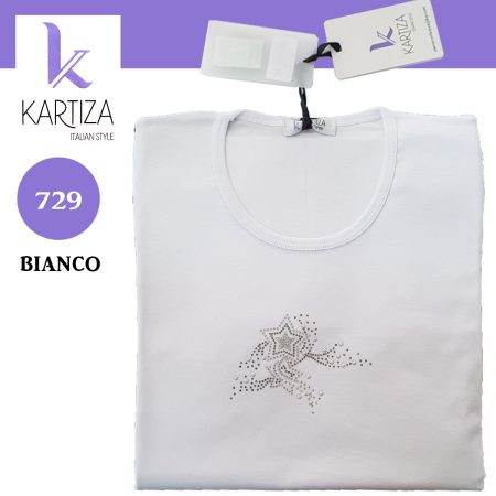 Maglia donna mezza manica Kartiza art 729 con strass - immagine 2