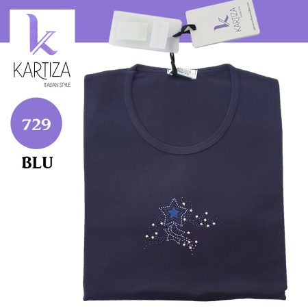 Maglia donna mezza manica Kartiza art 729 con strass - immagine 3