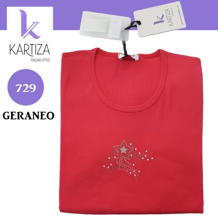 Maglia donna mezza manica Kartiza art 729 con strass - immagine 4