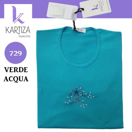 Maglia donna mezza manica Kartiza art 729 con strass - immagine 7