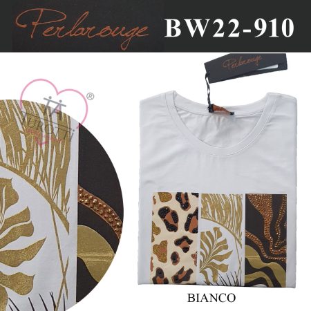Maglia donna mezza  manica   Perlarouge art BW22910 animalier - immagine 2