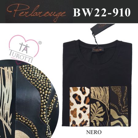Maglia donna mezza  manica   Perlarouge art BW22910 animalier - immagine 4