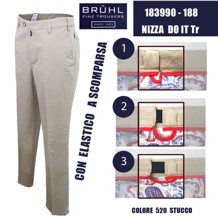 Pantalone estivo Uomo Bruhl 183990-188 Nizza TR colore 680 marino - immagine 2