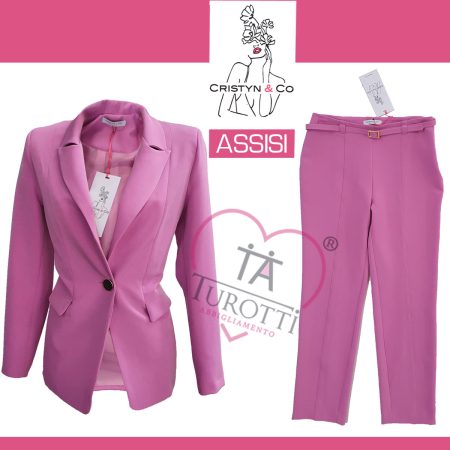 Tailleur giacca pantalone  Cristyn&Co Assisi  colore rosa shocking rticolo <i><span style="color: red;">ESAURITO</span></i>