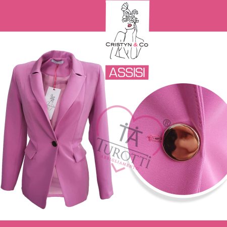 Tailleur giacca pantalone  Cristyn&Co Assisi  colore rosa shocking rticolo <i><span style="color: red;">ESAURITO</span></i> - immagine 2