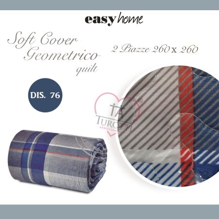 Trapuntino matrimoniale Geometrico  Quilt  Soft cover  Easy Home  disegno 76 - immagine 3