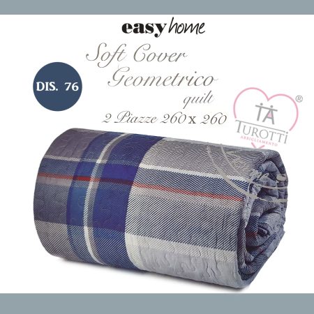 Trapuntino matrimoniale Geometrico  Quilt  Soft cover  Easy Home  disegno 76 - immagine 2