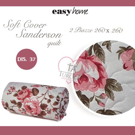 Trapuntino matrimoniale Sanderson  Quilt  Soft cover  Easy Home  disegno 37 <i><span style="color: red;">ESAURITO</span></i> - immagine 3