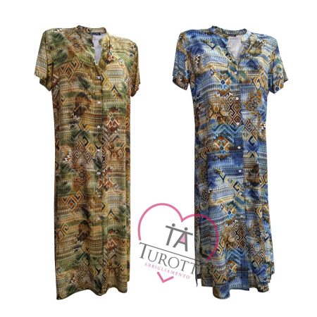 Vestito donna abbottonato sul davanti art 747 dis 38042 azzurro - immagine 4