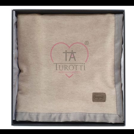 Coperta SOMMA Orissa matrimoniale 2 piazze var ecru cashmere lana merino - immagine 2