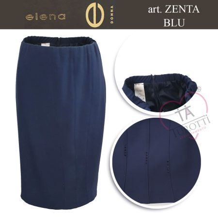 Gonna  tubino leggera Elena  art Zenta blu - immagine 3