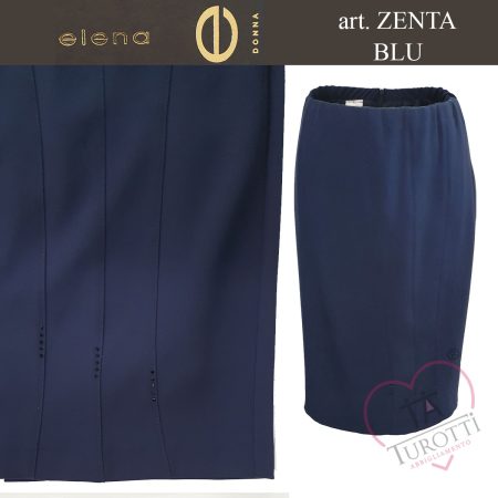 Gonna  tubino leggera Elena  art Zenta blu - immagine 2