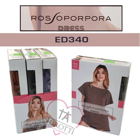 Rosso Porpora dress donna  in maglia mezza manica  donna ED340 colori assortiti - immagine 2