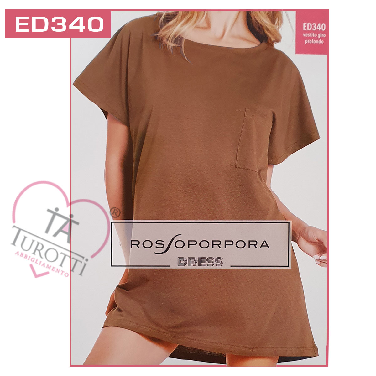 Rosso Porpora dress donna in maglia Turotti Abbigliamento