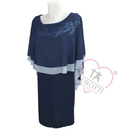 Abito con mantellina donna Carmela art 13 22143 Perla Oversize blu cielo - immagine 3