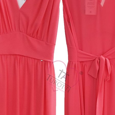 Abito  con rouge smanicato donna art 10142 Kitana corallo - immagine 2
