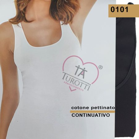 Canotta spalla larga  GARDA donna  cotone pettinato continuativo  art 0101 bianco - immagine 2