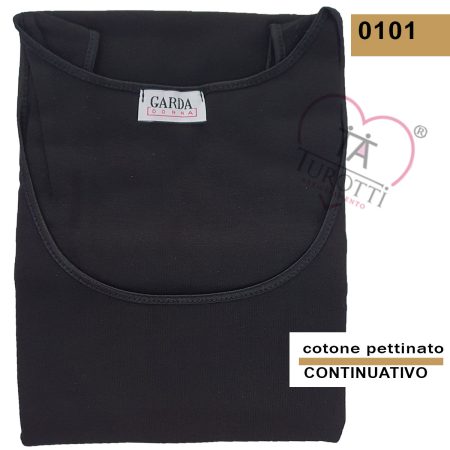 Canotta spalla larga  GARDA donna  cotone pettinato continuativo  art 0101 bianco - immagine 3