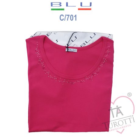 Canotta spalla larga donna Blu art. C701 pailettes   colori assortiti - immagine 6