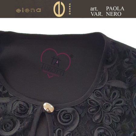 Completo abito cappa pizzo art Paola Elena nero - immagine 3