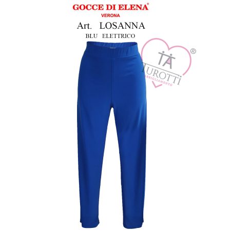 Completo maglia cappa  pantalone donna  art Losanna blu elettrico Gocce di Elena - immagine 4