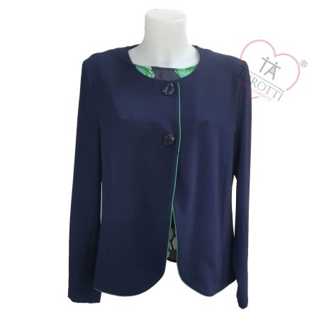 Completo maglia giacca  pantalone donna  art Lavinia Elena blu - immagine 3