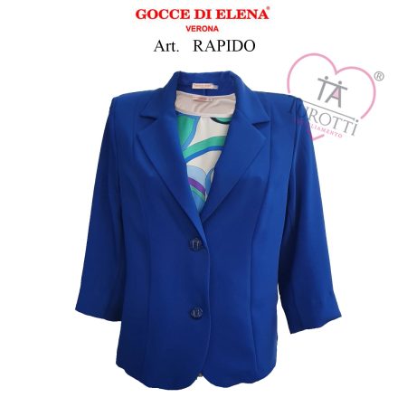 Completo maglia giacca gonna donna  art Rapido  Gocce di Elena bluette - immagine 3