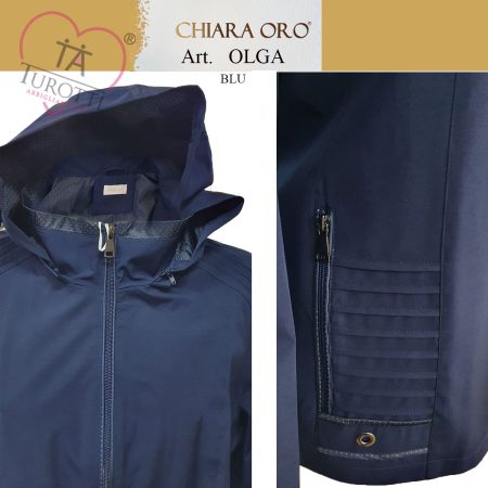 Giubbino  donna  Chiara Oro art Olga trapuntato leggero con cappuccio nero - immagine 2
