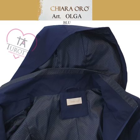 Giubbino  donna  Chiara Oro art Olga trapuntato leggero con cappuccio nero - immagine 3