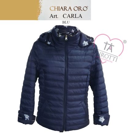 Giubbino  donna  Chiara Oro art Carla reversibile trapuntato leggero con cappuccio - immagine 3