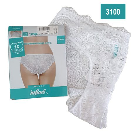 Happy 3100 slip Infiore bianco tutto pizzo - immagine 2