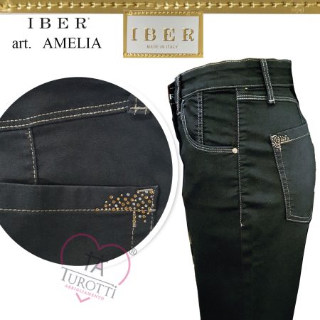 Jeans donna  modello Stretch Iber Jeans nero - immagine 2