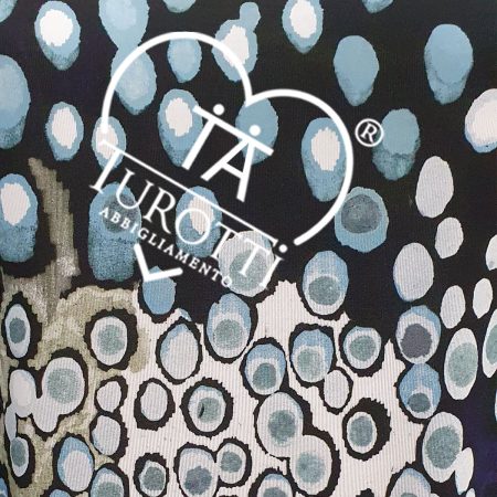 Maglia manica tre quarti  girocollo  Donnamica  art 7103 blu a pallini - immagine 2
