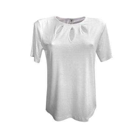 maglia da donna bianca a maniche corte