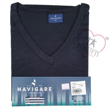 Navigare Maglia collo V mezza manica B2Y512 nero - immagine 2