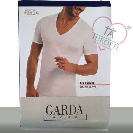 Maglia  collo  V GARDA uomo art 0036  filo scozia continuativo blu - immagine 2