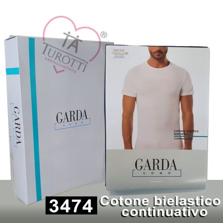 Maglia  giro basso GARDA uomo art 3474  cotone elastico bielastico continuativo