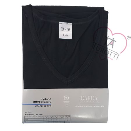 Maglia intima Nera GARDA art 0046 collo a V cotone mercerizzato - immagine 3